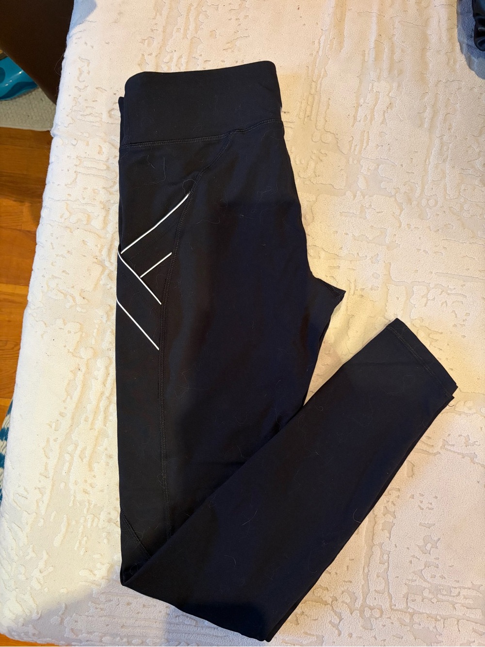 Forever 21 Black Kids Leggings with Reflective Stripe
